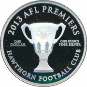 1 Dollar - Elizabeth II 4th Portrait - 2013 AFL Premiers - Silver Proof, Australia, 2013 reverse image