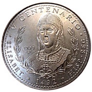 1 Peso Queen Isabella, Cuba, 1990 reverse image