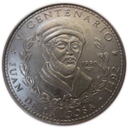 1 Peso Juan de la Cosa, Cuba, 1990 reverse image