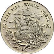 1 Peso Across the sea, to West, Cuba, 1990 reverse image