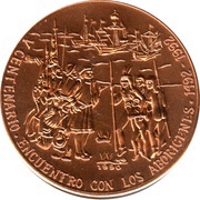 1 Peso Encounter with Natives, Cuba, 1990 reverse image