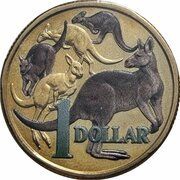 1 Dollar - Elizabeth II 4th Portrait - 30 Years Mob of Roos reverse image