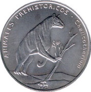 1 Peso Chalicotherium, Cuba, 1993 reverse image