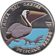 1 Peso Pelican, Cuba, 1994 reverse image