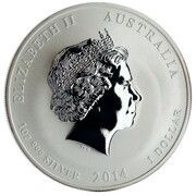 1 Dollar - Elizabeth II 4th Portrait - Year of the Horse - Silver Bullion Coin obverse image