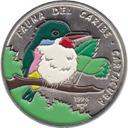 1 Peso Cuban Tody Bird, Cuba, 1996 reverse image