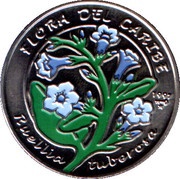 1 Peso Flora del Caribe - Ruellia Tuberosa, Cuba, 1997 reverse image