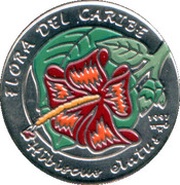 1 Peso Flora del Caribe - Hibiscus Elatus, Cuba, 1997 reverse image