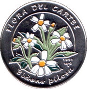 1 Peso Flora del Caribe - Bidens Pilosa, Cuba, 1997 reverse image