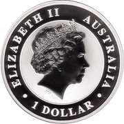 1 Dollar - Elizabeth II 4th Portrait - Australian Kookaburra obverse image