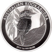 1 Dollar - Elizabeth II 4th Portrait - Australian Kookaburra, Australia, 2014 reverse image