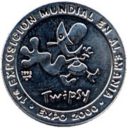 1 Peso Expo 2000 - Twipsy, Cuba, 1998 reverse image