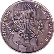 1 Peso "Welcome the New Millennium", Cuba, 2000 reverse image