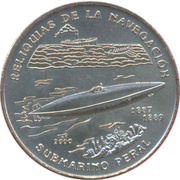 1 Peso "Peral" Submarine, Cuba, 2000 reverse image