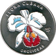 1 Peso White orquideas, Cuba, 2001 reverse image