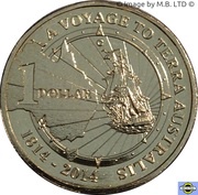 1 Dollar - Elizabeth II 4th Portrait - A Voyage to Terra Australis reverse image