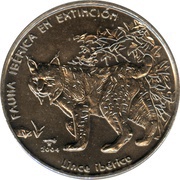 1 Peso Iberian Lynx, Cuba, 2004 reverse image