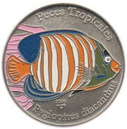 1 Peso Pygoplites diacanthus, Cuba, 2005 reverse image