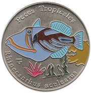 1 Peso Rhinecanthus aculeatus, Cuba, 2005 reverse image