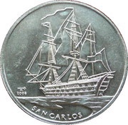 1 Peso San Carlos Ship, Cuba, 2008 reverse image