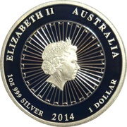 1 Dollar - Elizabeth II 4th Portrait - Australian Abalone Shell obverse image