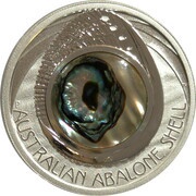 1 Dollar - Elizabeth II 4th Portrait - Australian Abalone Shell, Australia, 2014 reverse image