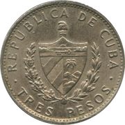 3 Pesos Che Guevara obverse image