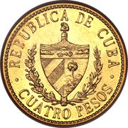 4 Pesos José Martí obverse image