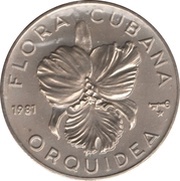 5 Pesos Orchid, Cuba, 1981 reverse image