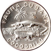 5 Pesos Cuban Crocodile, Cuba, 1981 reverse image