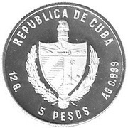 5 Pesos Bee Hummingbird obverse image