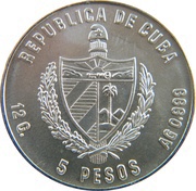 5 Peso Caribbean Games Mascot obverse image