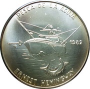 5 Pesos Marlin fishing, Cuba, 1982 reverse image