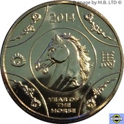 1 Dollar - Elizabeth II 4th Portrait - Year of the Horse reverse image