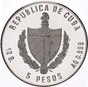 5 Pesos Sarajevo 1984 - Ice Hockey obverse image