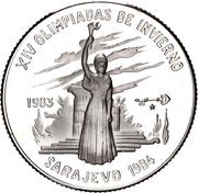 5 Pesos Sarajevo 1984 - Olympus Goddess, Cuba, 1983 reverse image