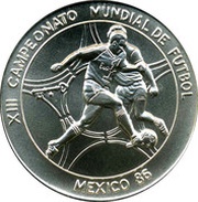 5 Pesos Soccer World Championship - Mexico 86, Cuba, 1985 reverse image