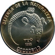 5 Pesos Cuban Crocodile, Cuba, 1985 reverse image