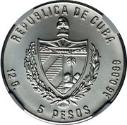 5 Pesos Landing of the Granma obverse image