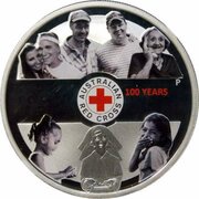 1 Dollar - Elizabeth II 4th Portrait - Red Cross, Australia, 2014 reverse image