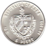 5 Pesos Heroic Guerrilla Fighter obverse image
