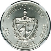 5 Pesos 90th. Anniversary of Souvenir Peso obverse image