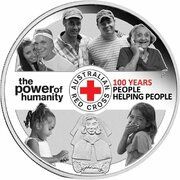 1 Dollar - Elizabeth II 4th Portrait - Red Cross - Silver Bullion Coin, Australia, 2014 reverse image