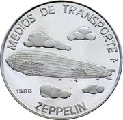 5 Pesos Zeppelin, Cuba, 1988 reverse image