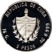 5 Pesos Havana Great Theater obverse image