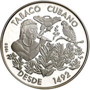 5 Pesos Cuban Tobacco, Cuba, 1989 reverse image