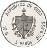 5 Pesos Alexander von Humboldt obverse image