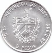 5 Pesos XV World Soccer Cup USA '94 obverse image