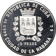 5 Pesos Apatosaurus obverse image