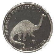 5 Pesos Apatosaurus - Piedfort reverse image